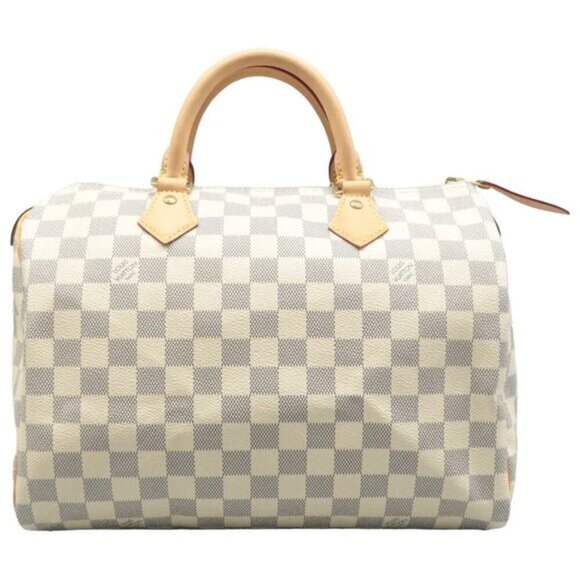 Louis Vuitton Speedy 30 White Damier Azur Canvas Tote 560-080925 - Picture 1 of 15